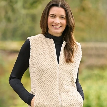 Gilet sans manches extra doux en fausse fourrure