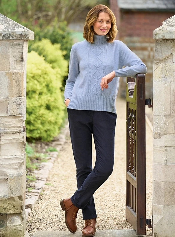Pantalon décontracté en velours côtelé