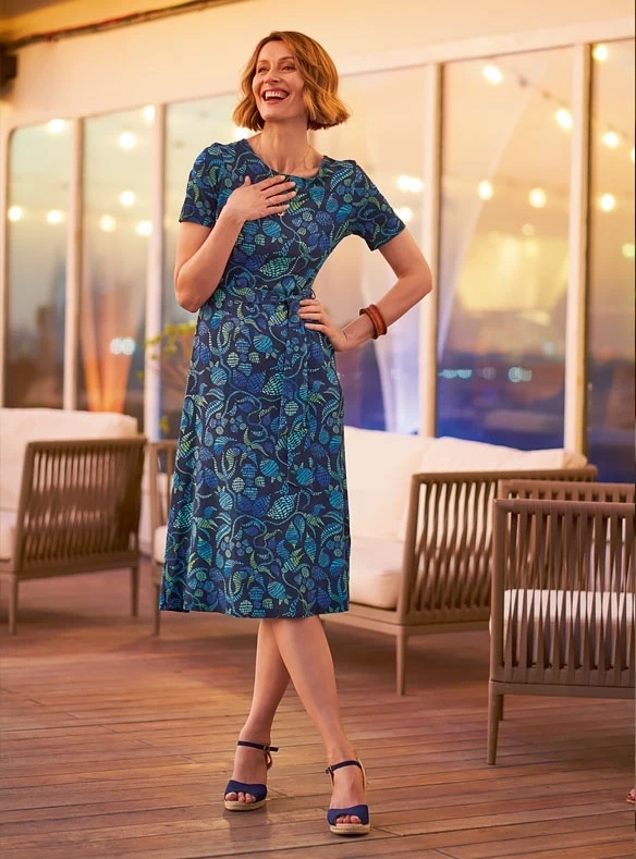 Robe ceinturée en jersey stretch
