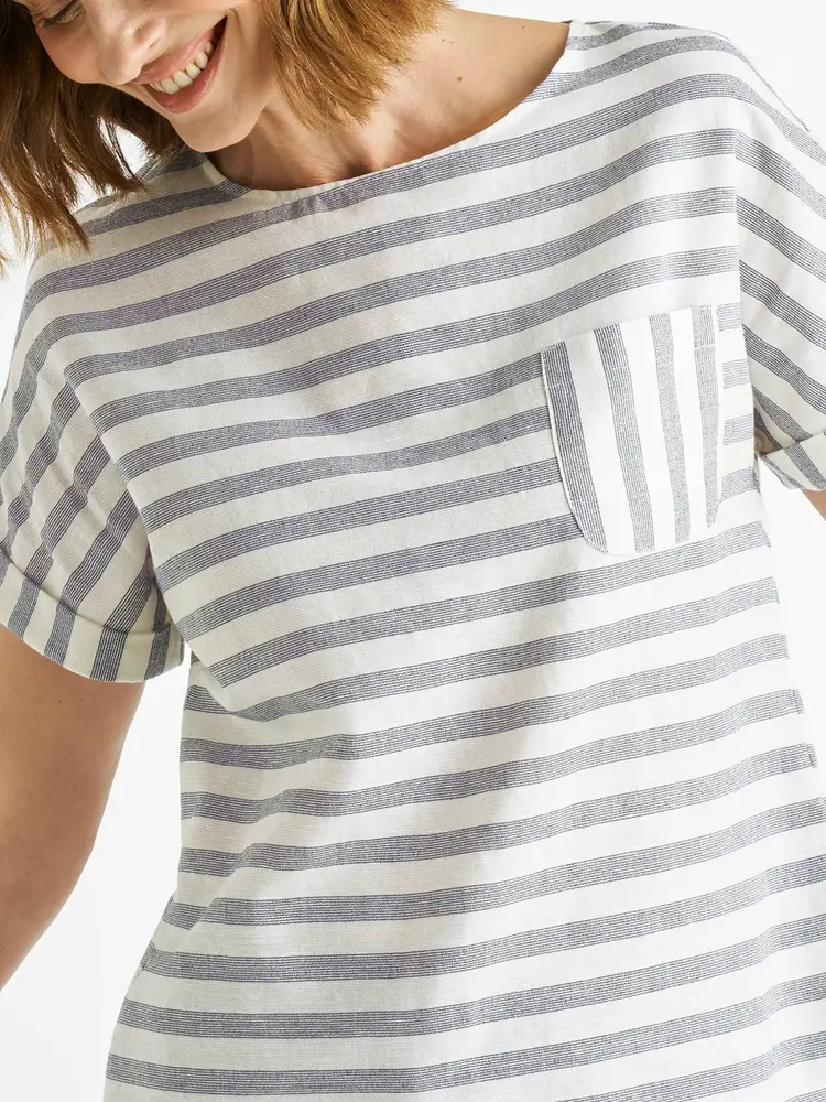 Blouse rayée coton et lin