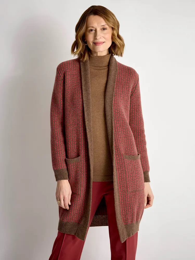 Cardigan long en laine d'agneau
