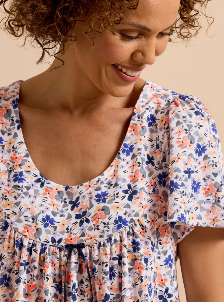 Chemise de nuit en jersey à manches courtes