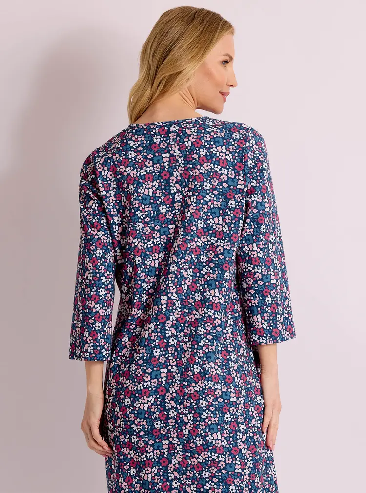 Chemise de nuit ample à imprimé floral