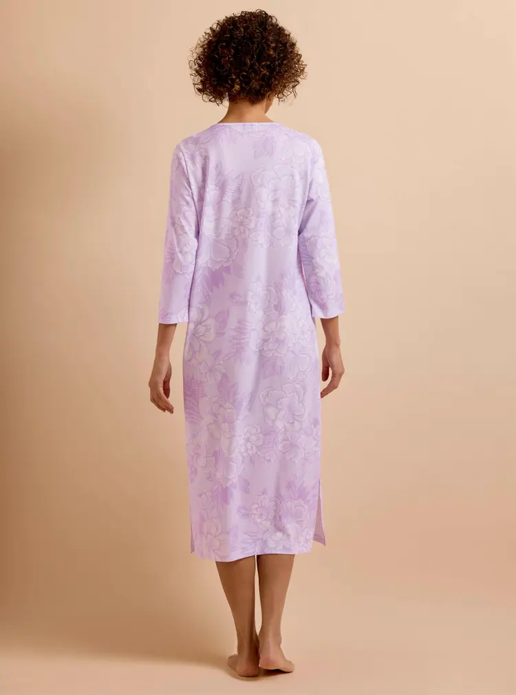 Chemise de nuit boutonnée en jersey de coton