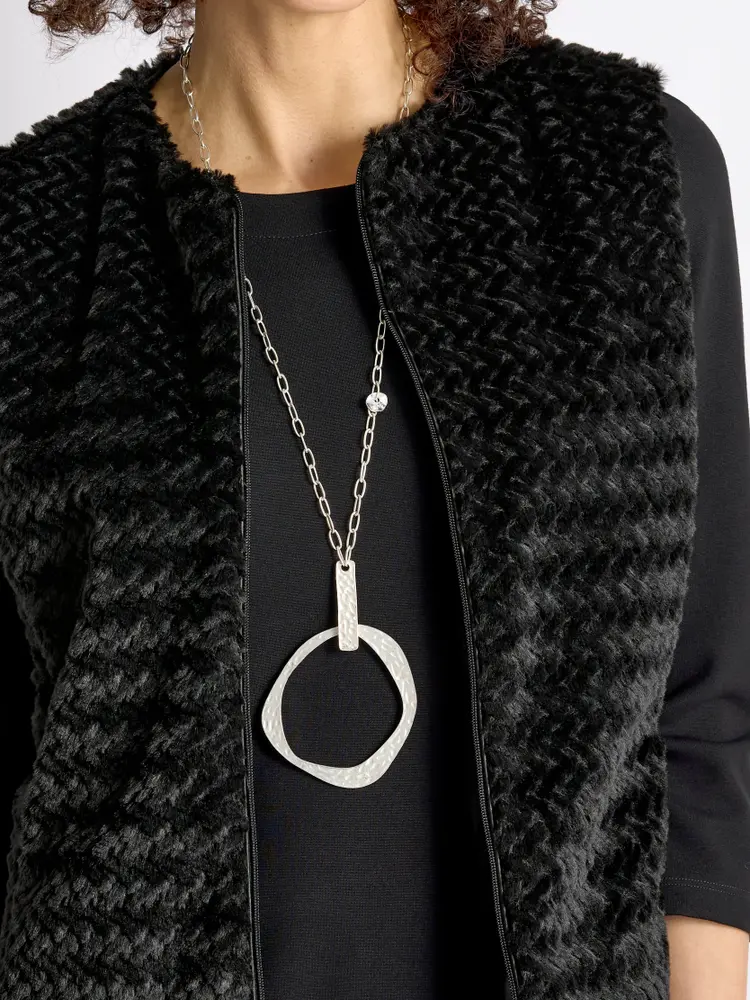 Gilet sans manches en fausse fourrure
