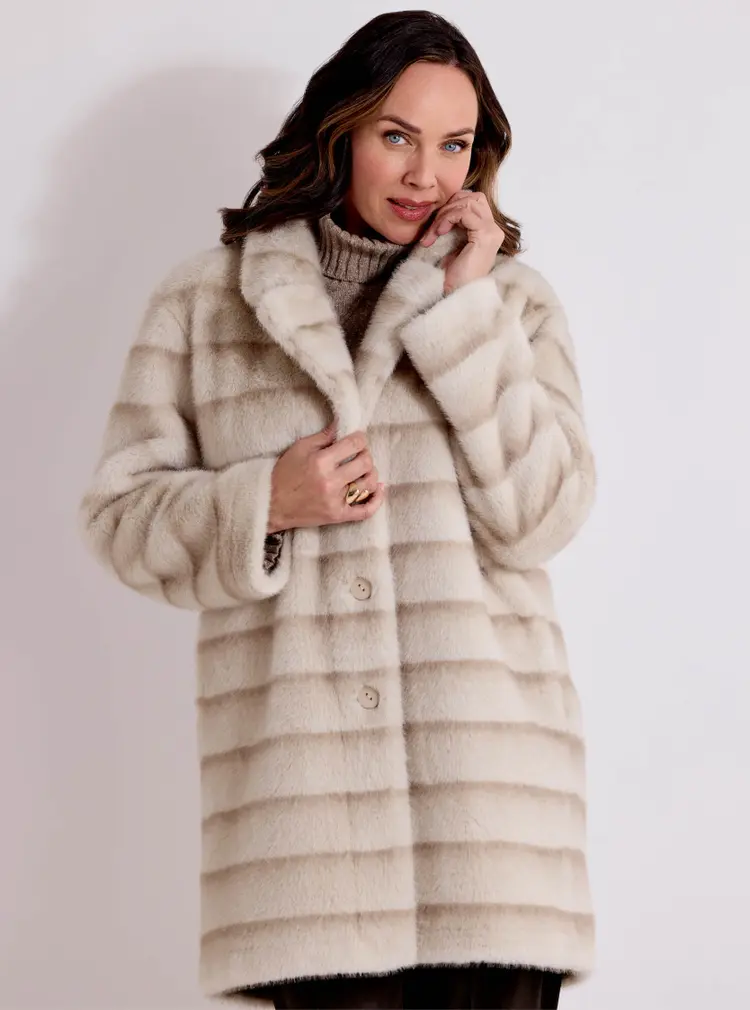 Manteau réversible en fausse fourrure