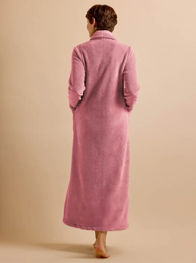 Robe de chambre boutonnée en polaire