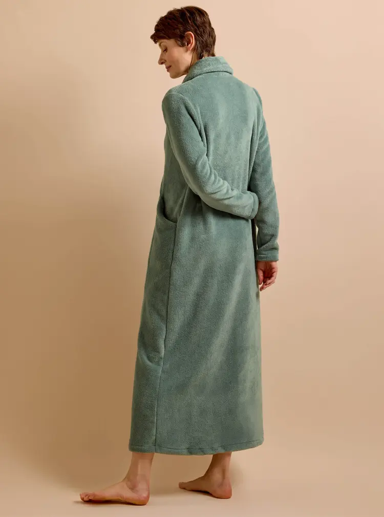 Robe de chambre boutonnée en polaire