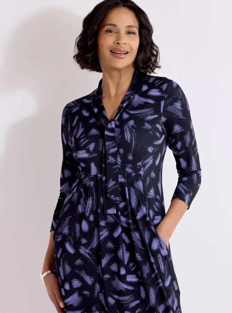 Robe en jersey à lavallière