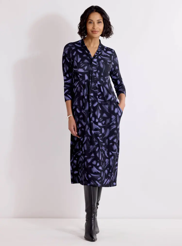 Robe en jersey à lavallière