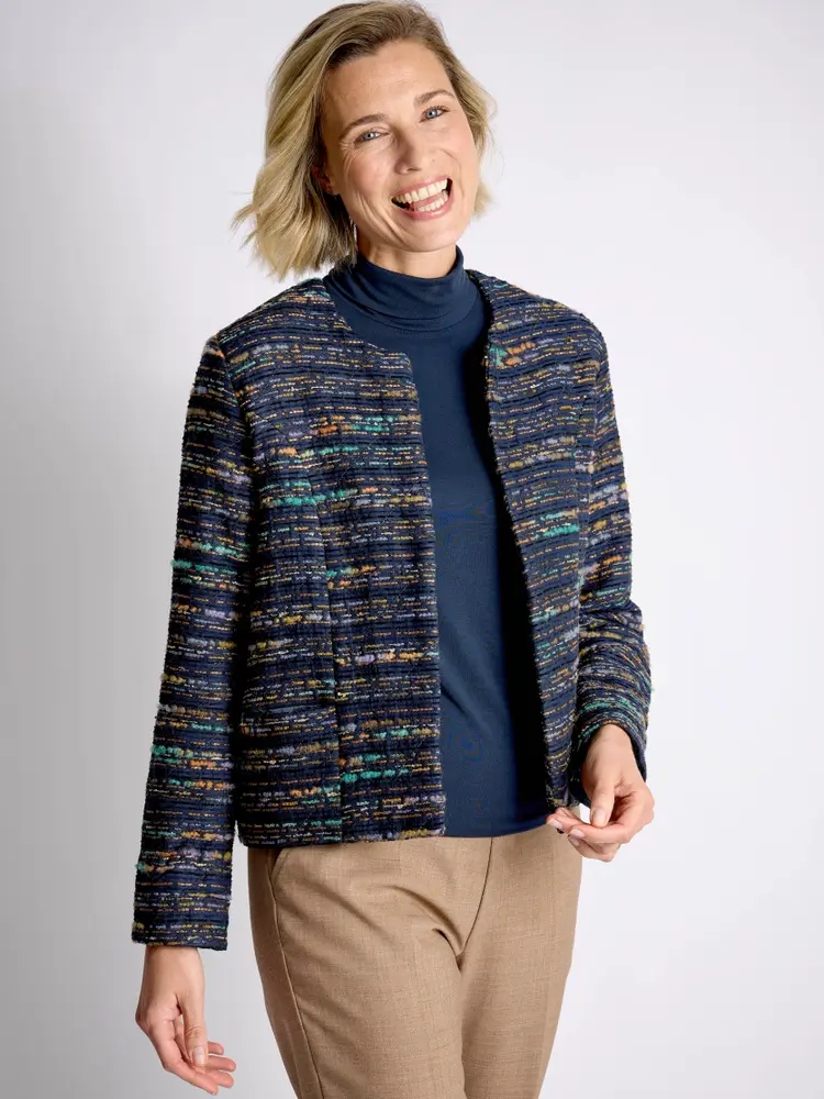 Veste sans col doublée de satin